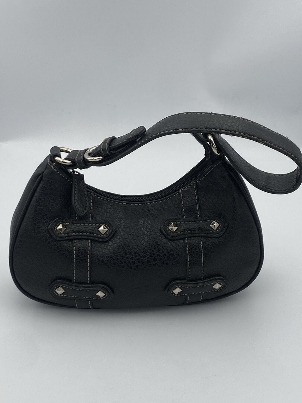 hobo Bag Nine West Leather Black Purse